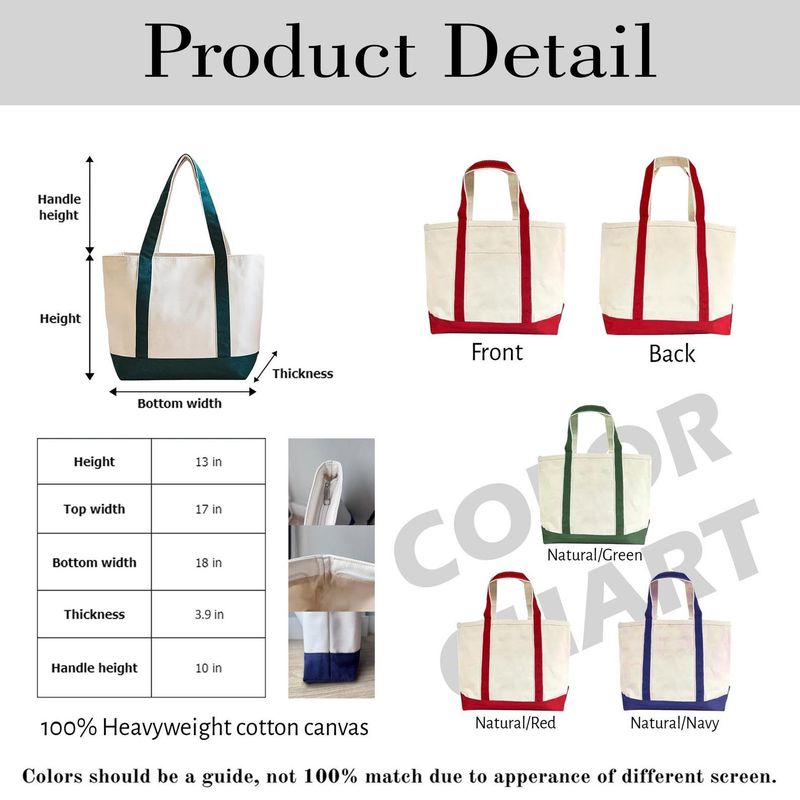 Embroidered Boat Tote Bag – image 3