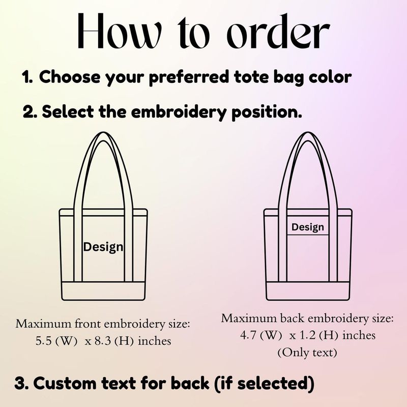Embroidered Boat Tote Bag – image 4