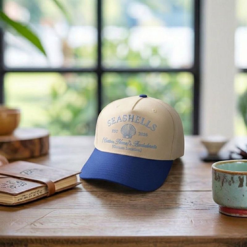 Custom Embroidered Seashell Bachelorette Cap – image 5
