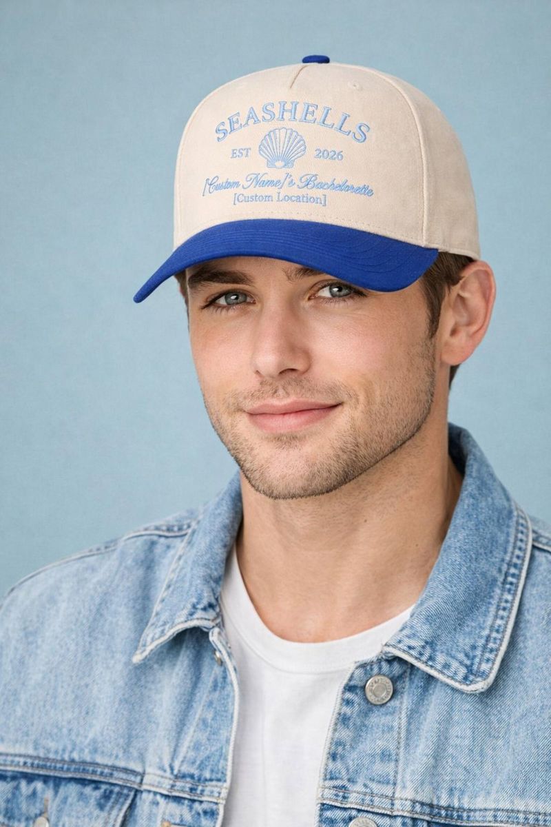 Custom Embroidered Seashell Bachelorette Cap – image 7