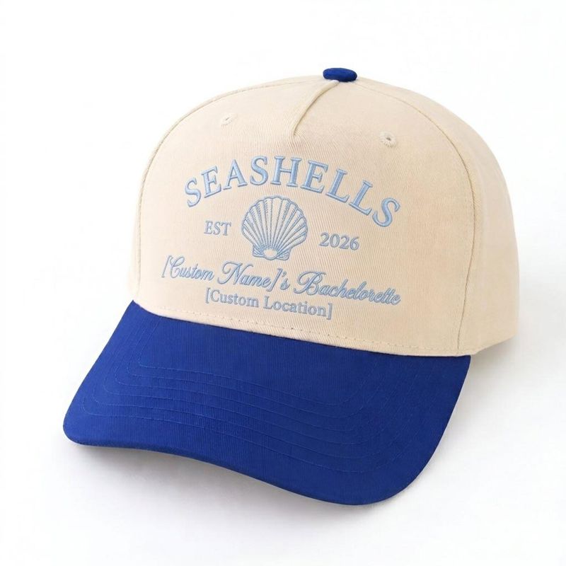 Custom Embroidered Seashell Bachelorette Cap – image 8