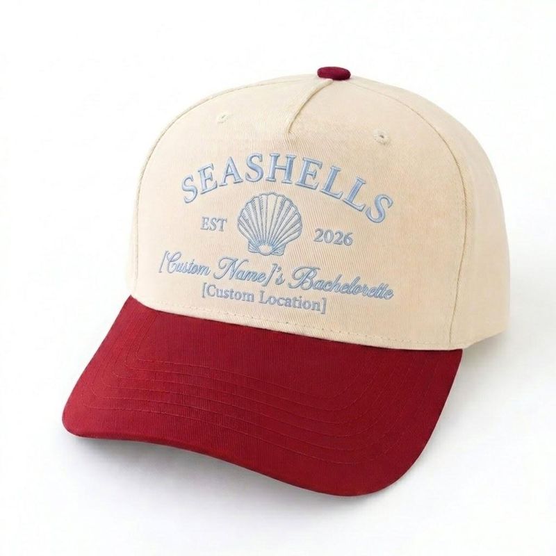 Custom Embroidered Seashell Bachelorette Cap – image 9