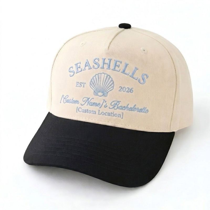 Custom Embroidered Seashell Bachelorette Cap – image 10