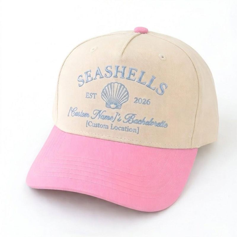 Custom Embroidered Seashell Bachelorette Cap – image 11