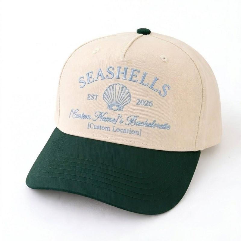 Custom Embroidered Seashell Bachelorette Cap – image 12