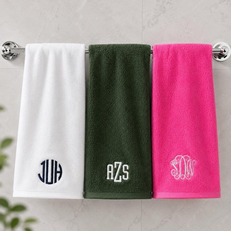 Custom Embroidered Monogrammed Towels for Girls- Personalized Gym Towel with Name - Sport Fan Hand Towel - Travel Beach Towels