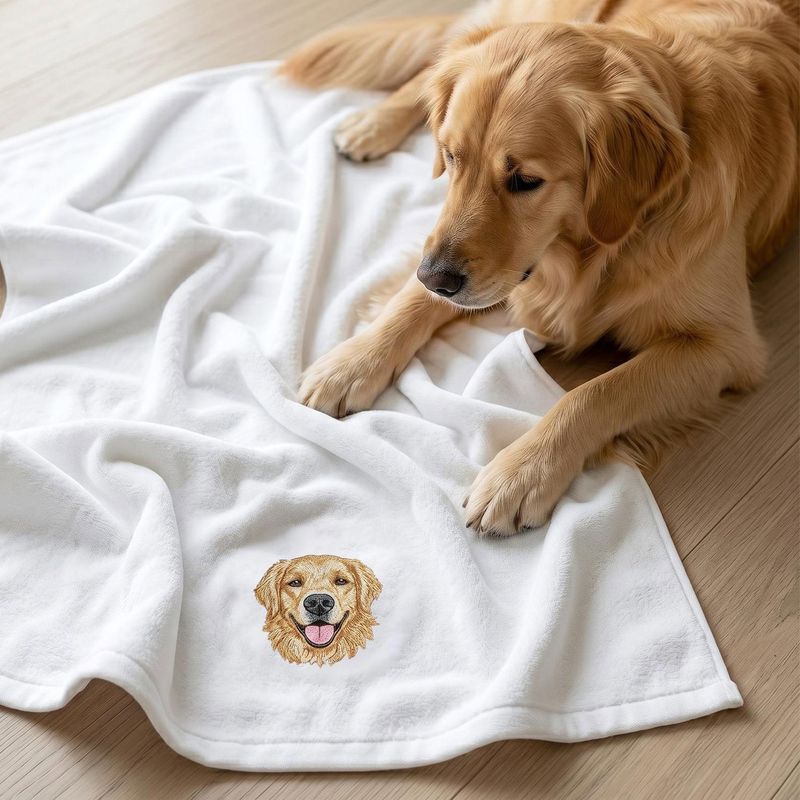 Custom Hand Towels With Embroidered Pet Portrait - Personalized Beach Towels For Dog Mom Dog Dad - Couple Towel Gifts - Pet Lover Gift – image 9