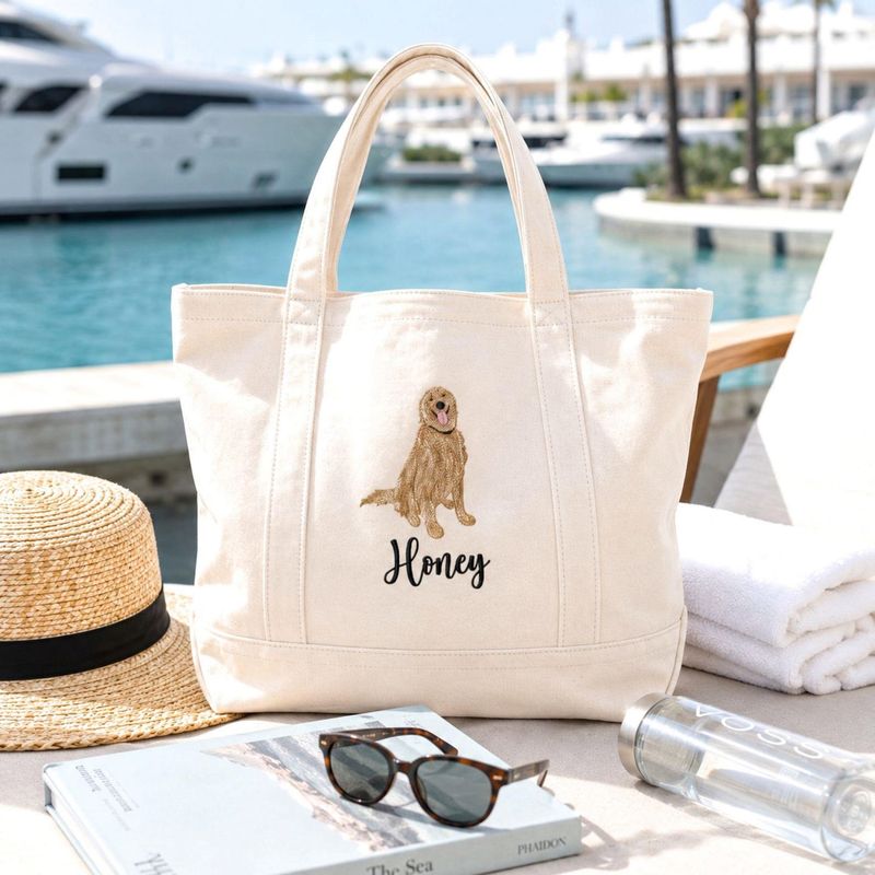 Custom Beach Bag With Pet Portrait – image 3