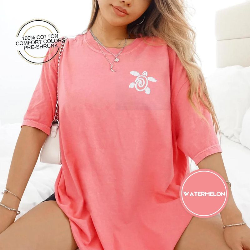 Turtle Embroidered Comfort Colors Beach Tee – image 6