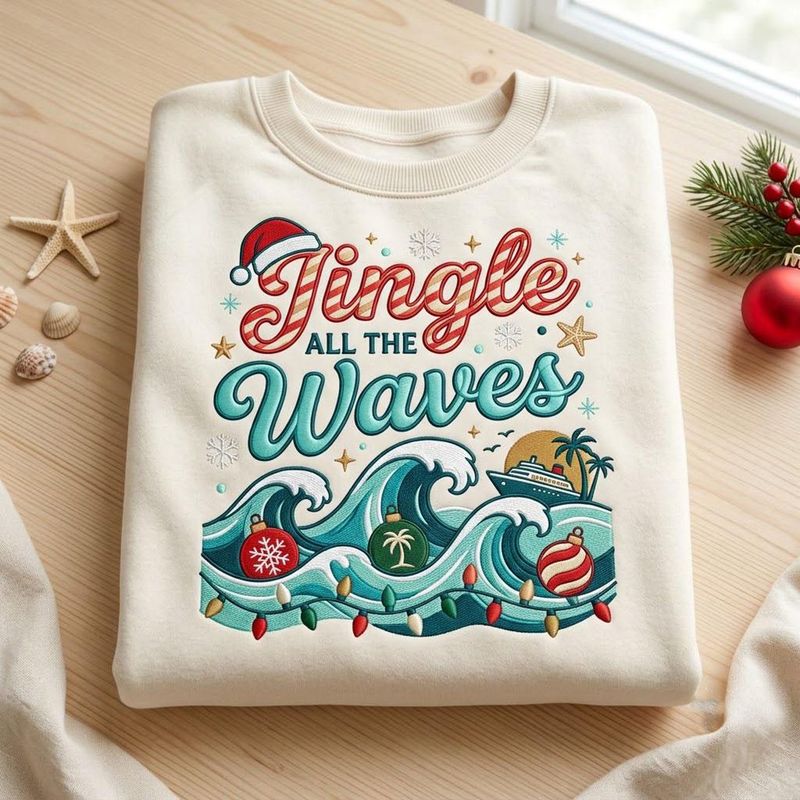 Jingle All the Waves Embroidered Sweatshirt – image 3