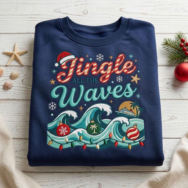 Jingle All the Waves Embroidered Sweatshirt – image 2