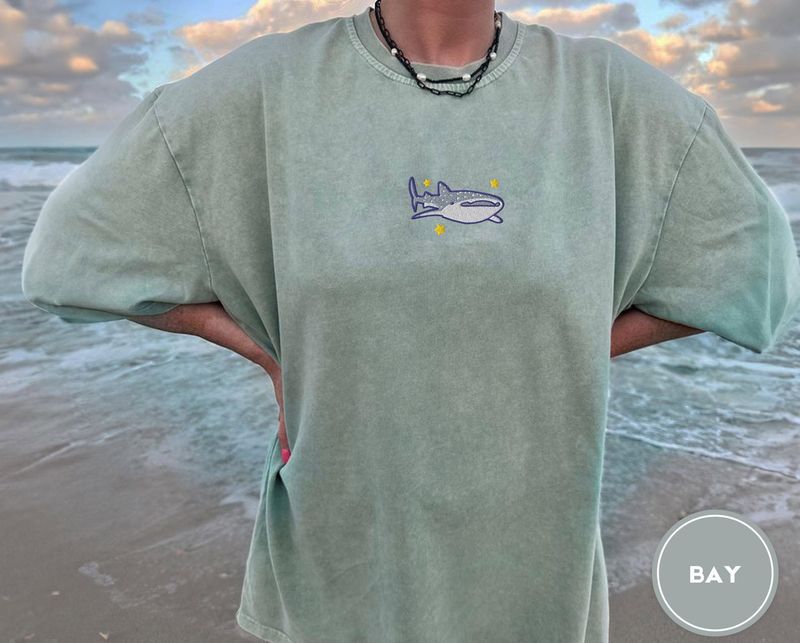 Whale Shark Embroidered Comfort Colors Tee – image 3