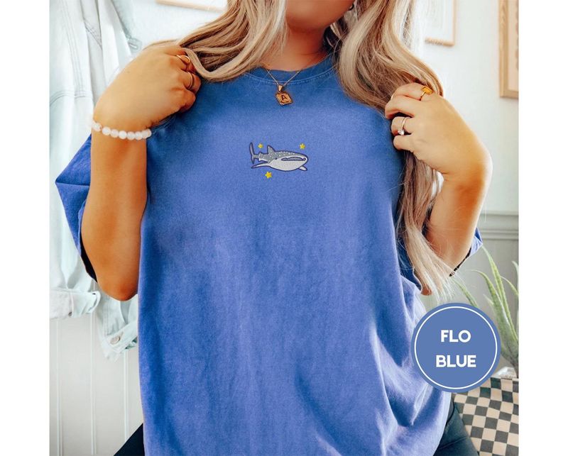 Whale Shark Embroidered Comfort Colors Tee – image 5