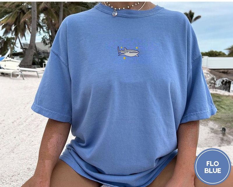 Whale Shark Embroidered Comfort Colors Tee – image 6