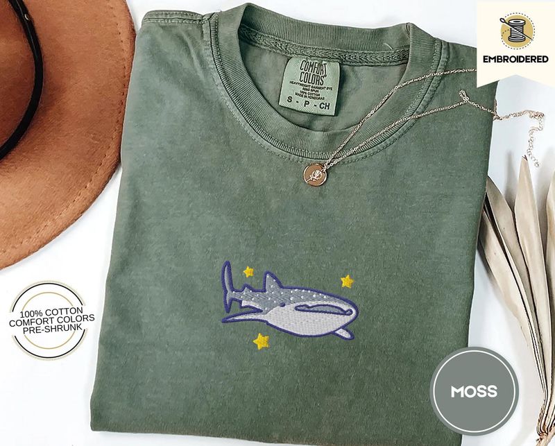 Whale Shark Embroidered Comfort Colors Tee – image 9