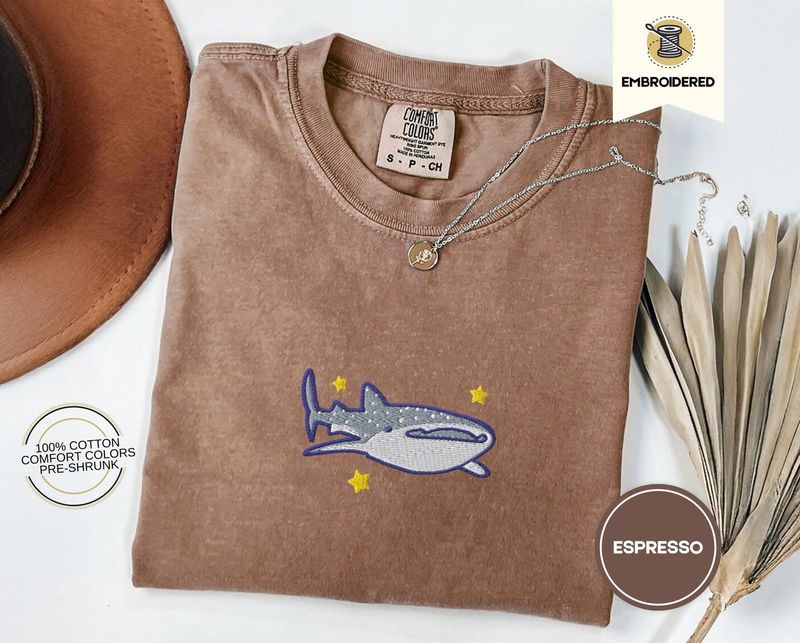 Whale Shark Embroidered Comfort Colors Tee – image 8