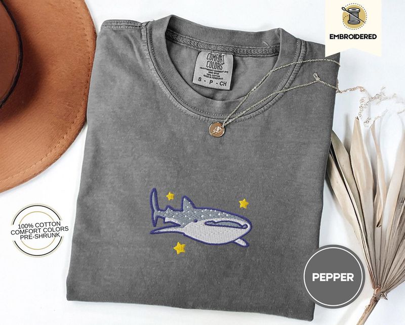 Whale Shark Embroidered Comfort Colors Tee – image 10