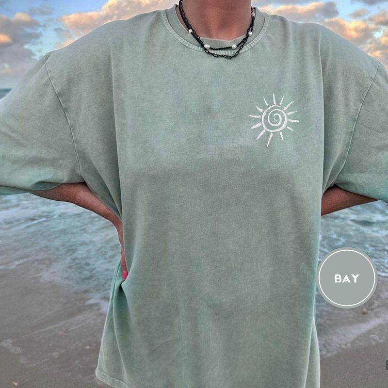 Sun Embroidered Tee, Comfort Colors® Beach Shirt – image 8