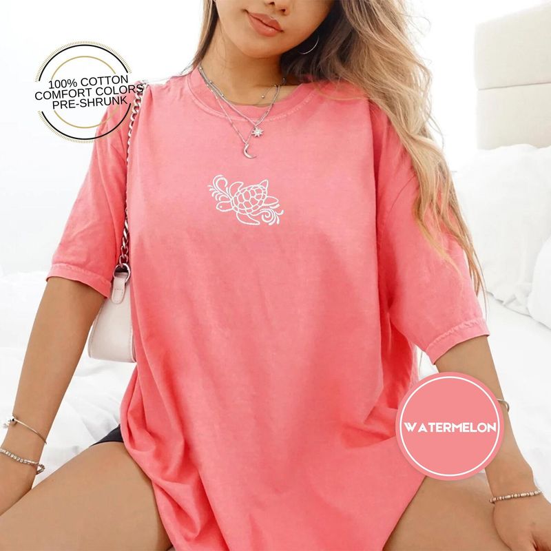 Embroidered Sea Turtle Comfort Colors® Beach Shirt – image 4