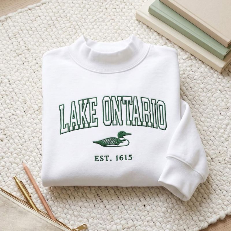 Embroidered Lake Ontario Mockneck Sweatshirt – image 3