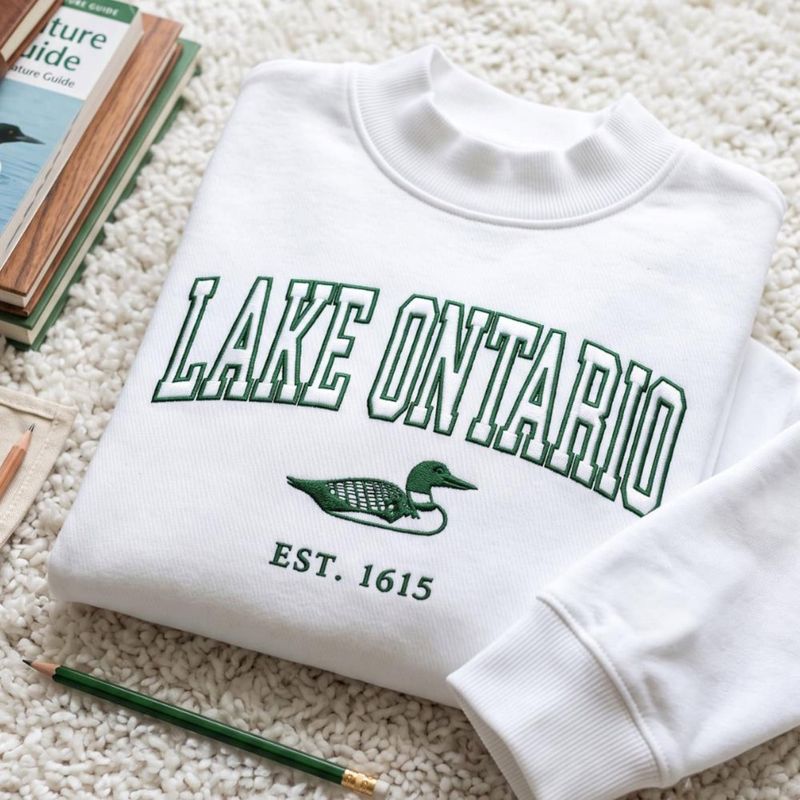 Embroidered Lake Ontario Mockneck Sweatshirt – image 2