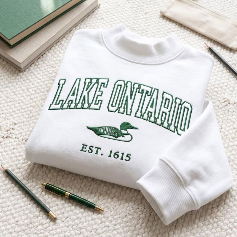 Embroidered Lake Ontario Mockneck Sweatshirt – image 4