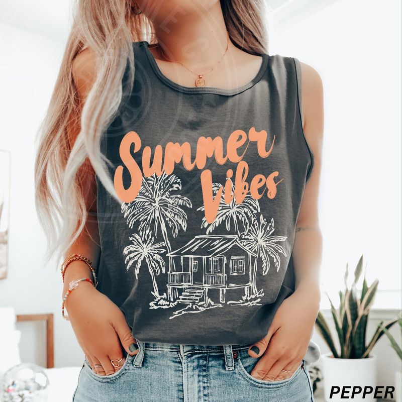 Summer Vibes Tank Top, Summer Tank Top – image 2
