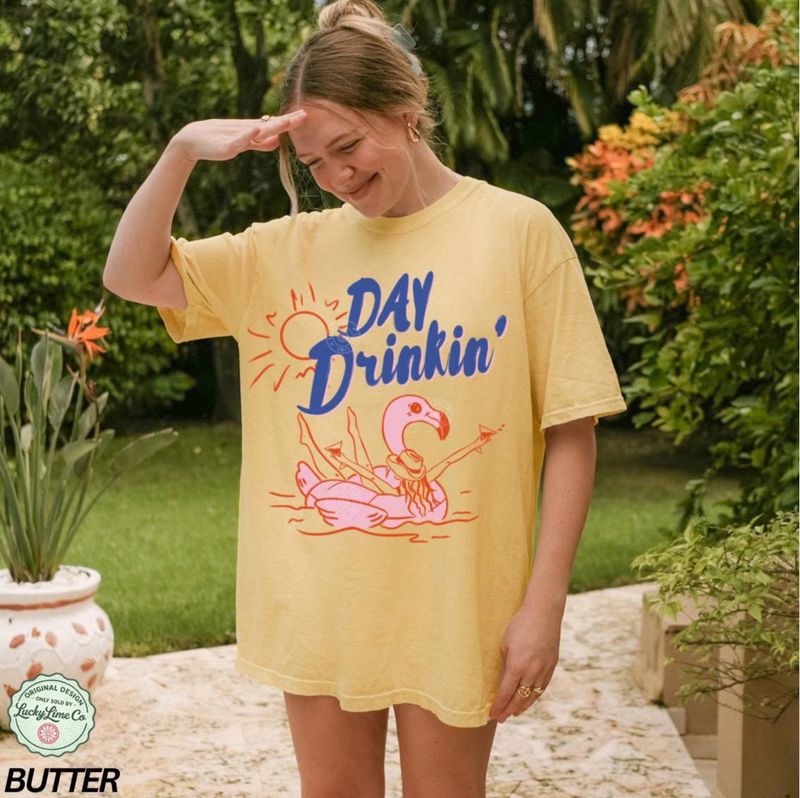 Day Drinking Shirt, Comfort Colors® Summer Drinking Shirt – image 5