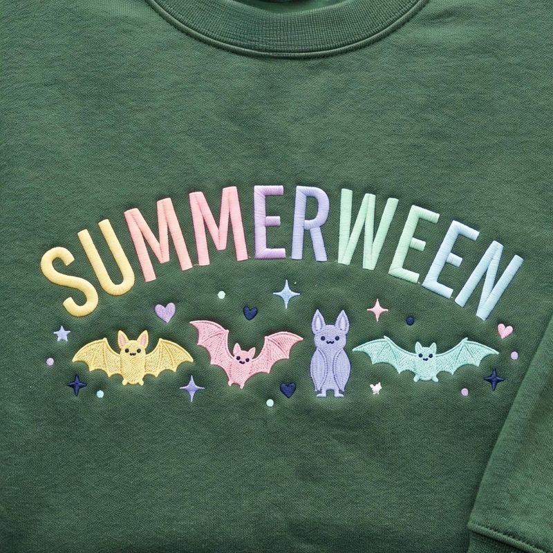 Embroidered Summerween Bats Sweatshirt – image 2