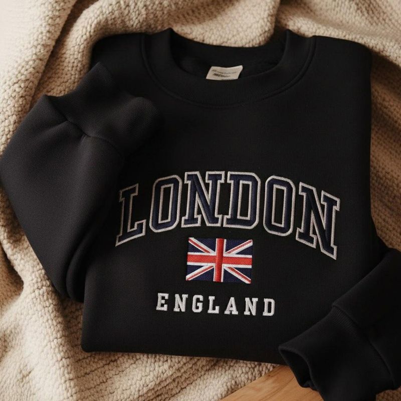 London England Embroidered Sweatshirt – image 5