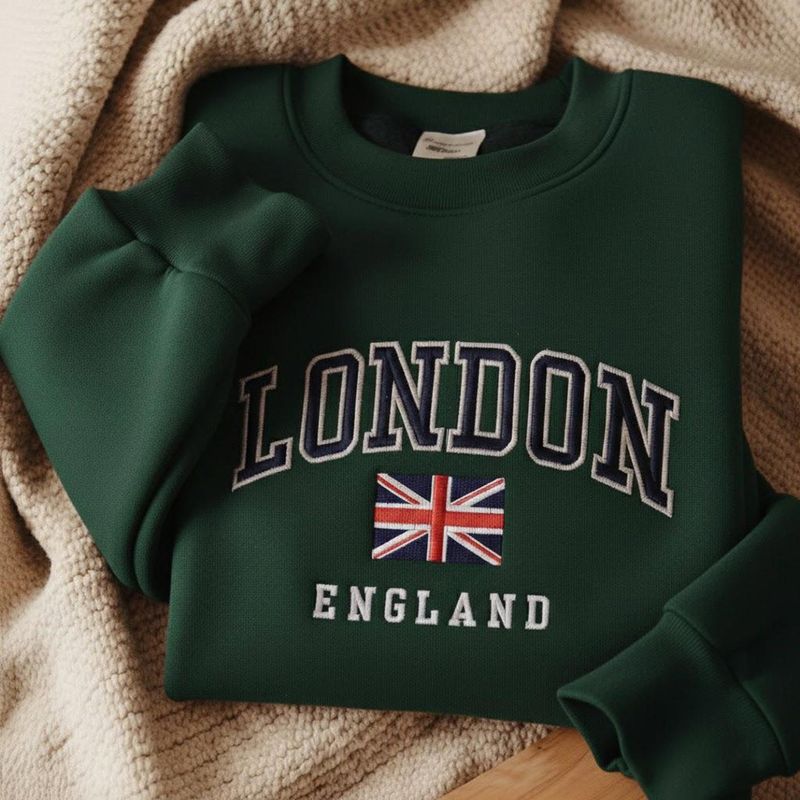 London England Embroidered Sweatshirt – image 6