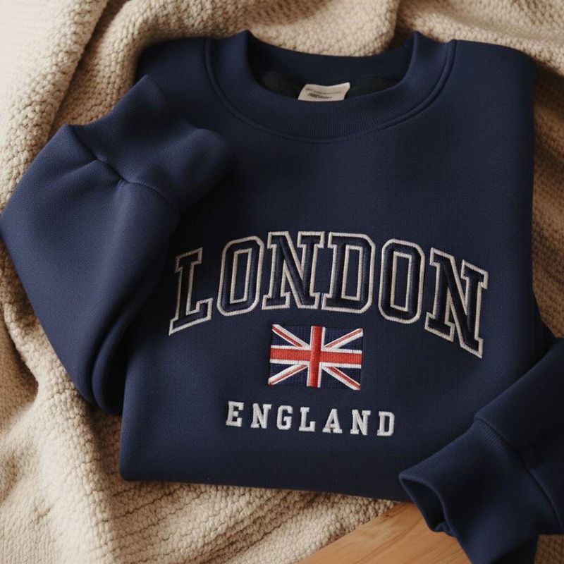 London England Embroidered Sweatshirt – image 8