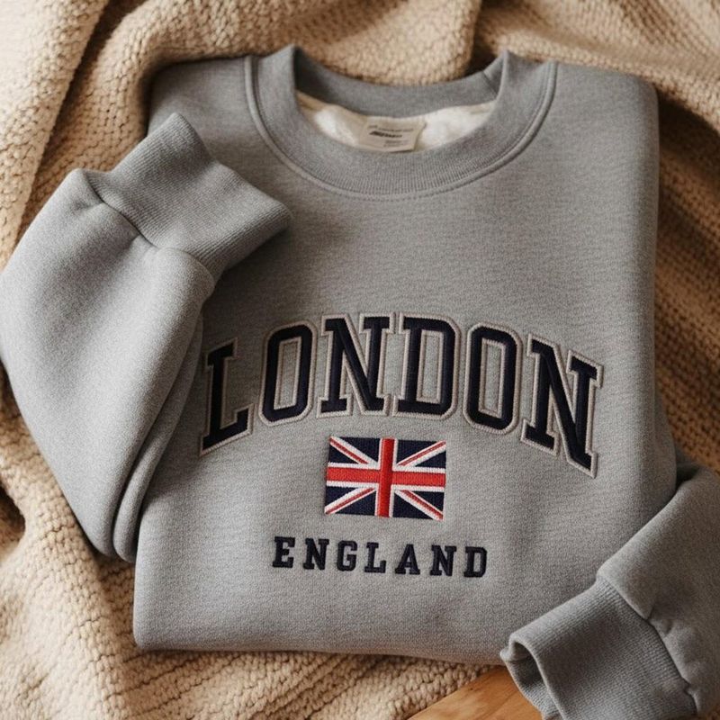 London England Embroidered Sweatshirt – image 9