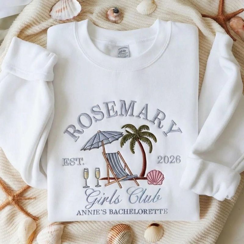 Custom Beach Bachelorette Embroidered Sweatshirt – image 4
