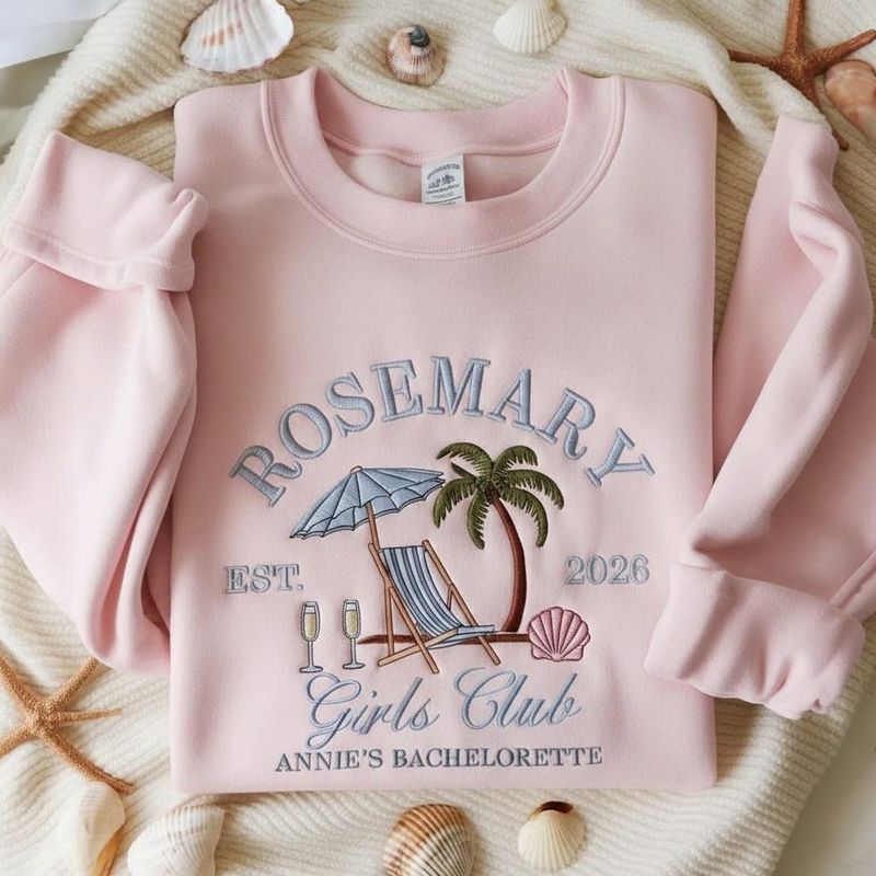 Custom Beach Bachelorette Embroidered Sweatshirt – image 7