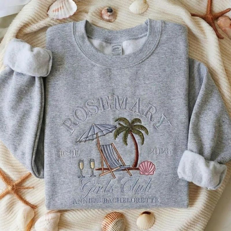 Custom Beach Bachelorette Embroidered Sweatshirt – image 9