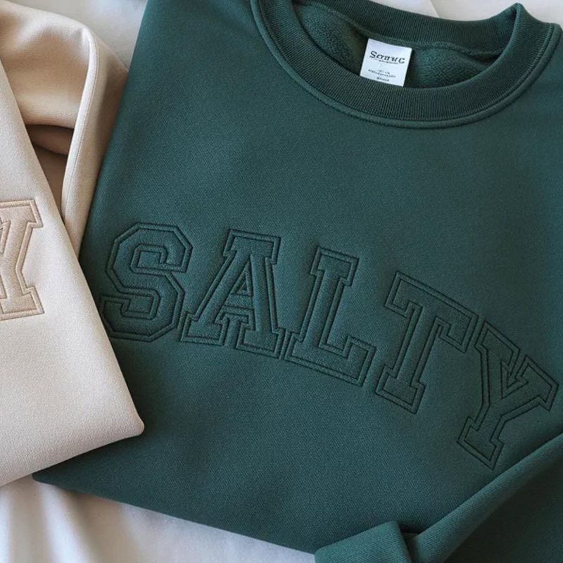 Salty Embroidered Sweatshirt – Trendy Beach Vacation Outfit – image 3