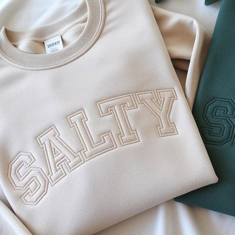 Salty Embroidered Sweatshirt – Trendy Beach Vacation Outfit – image 2