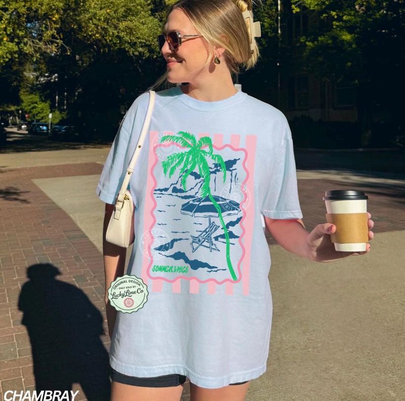 Summer Vibes Shirt, Comfort Colors® Summer Tshirt – image 7