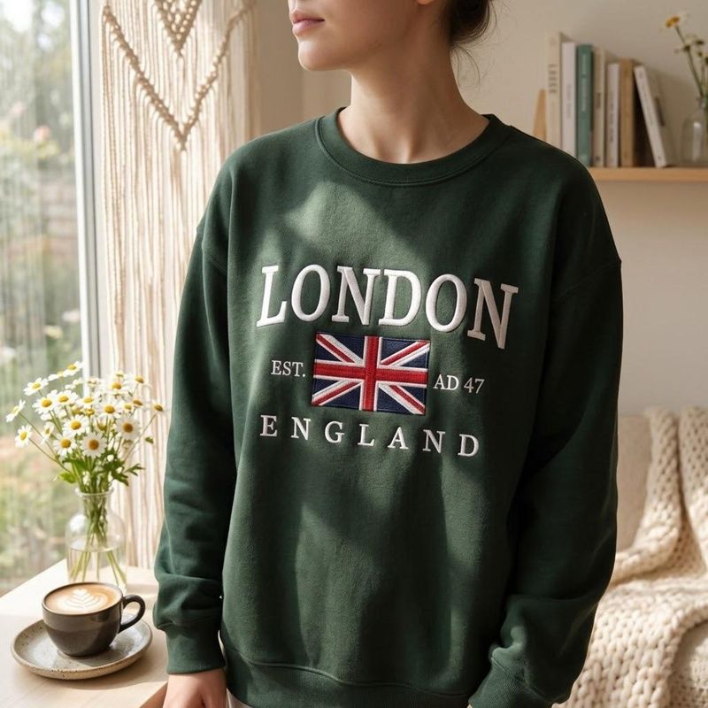 London England Embroidered Sweatshirt – image 3