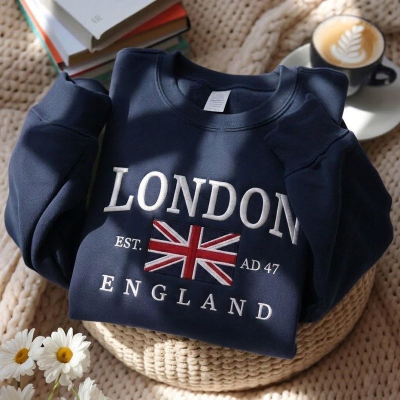 London England Embroidered Sweatshirt – image 5