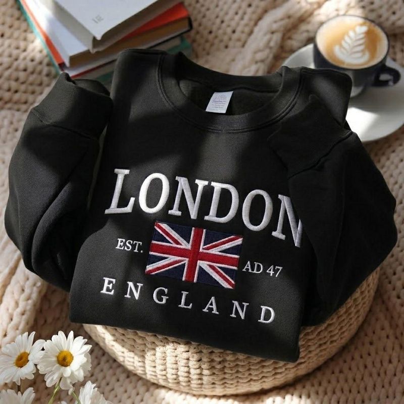London England Embroidered Sweatshirt – image 6