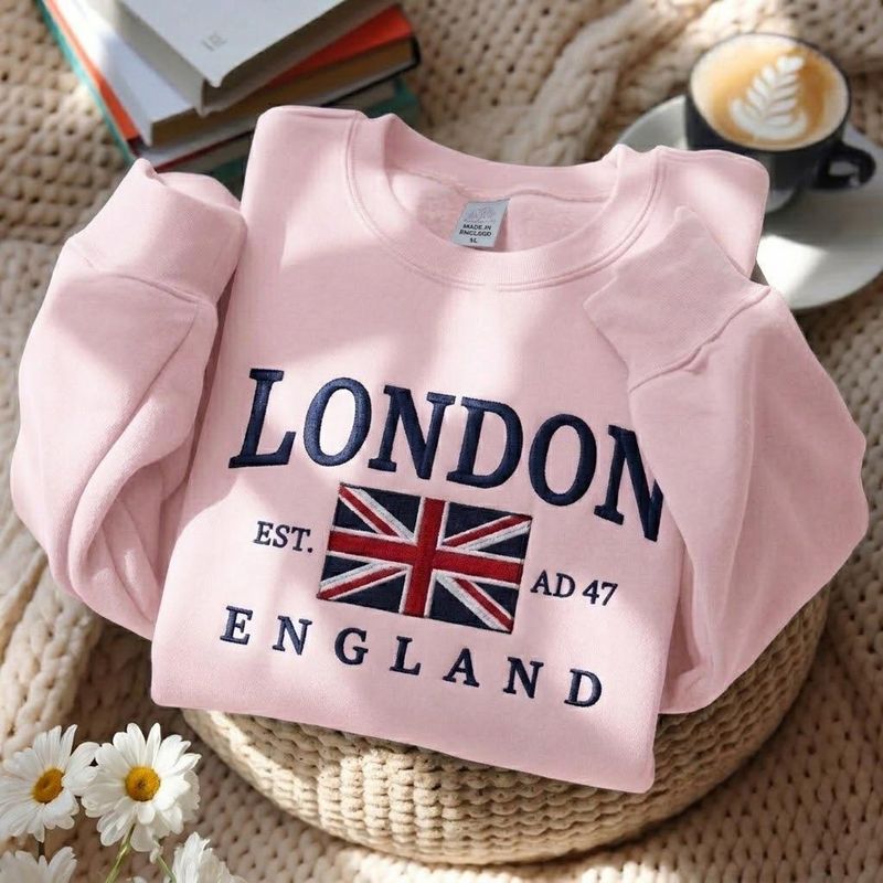 London England Embroidered Sweatshirt – image 7