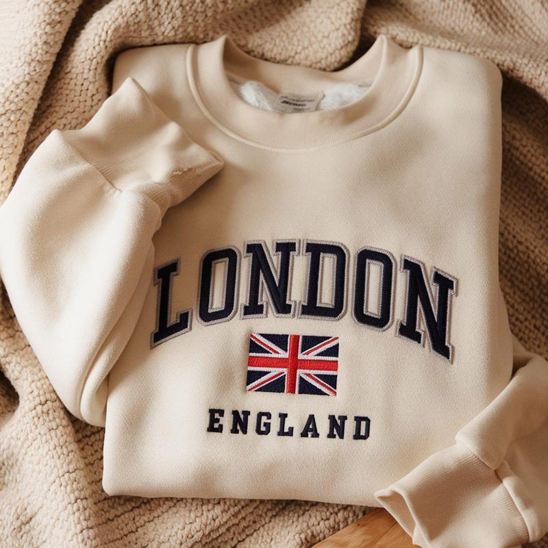 London England Embroidered Sweatshirt