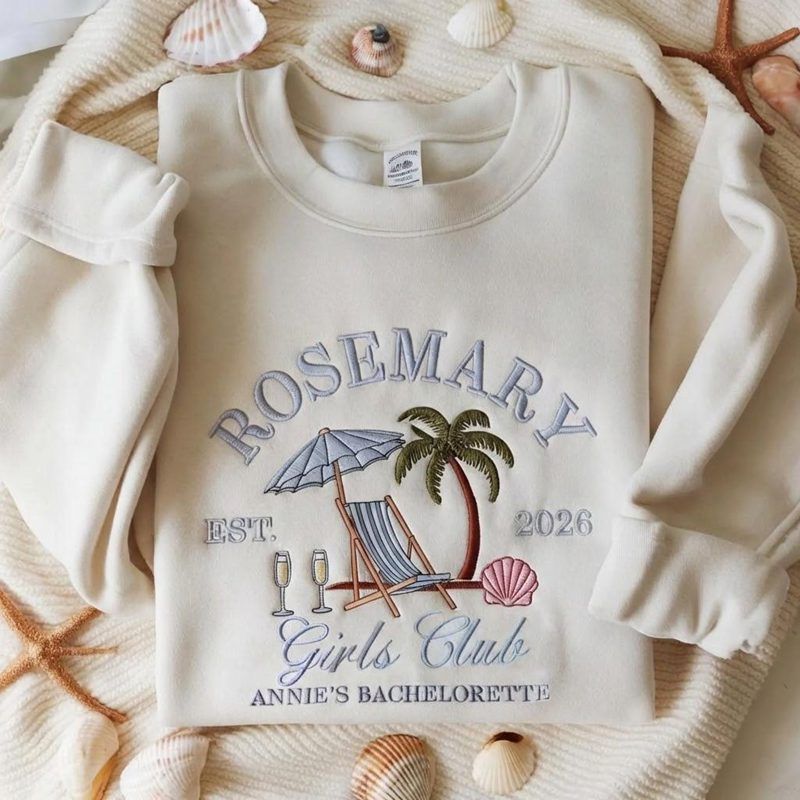 Custom Beach Bachelorette Embroidered Sweatshirt