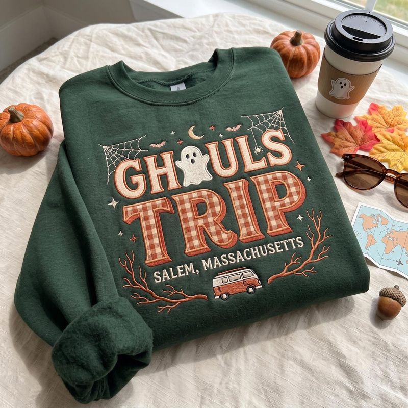 Custom Ghouls Trip Embroidered Sweatshirt – image 3