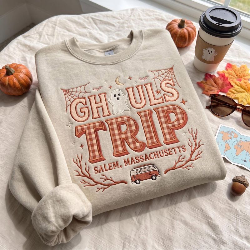 Custom Ghouls Trip Embroidered Sweatshirt – image 4