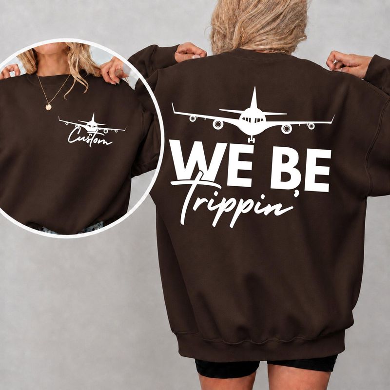 Personalized We Be Trippin Front and Back Print Matching Family Vacation SweatShirt – image 3
