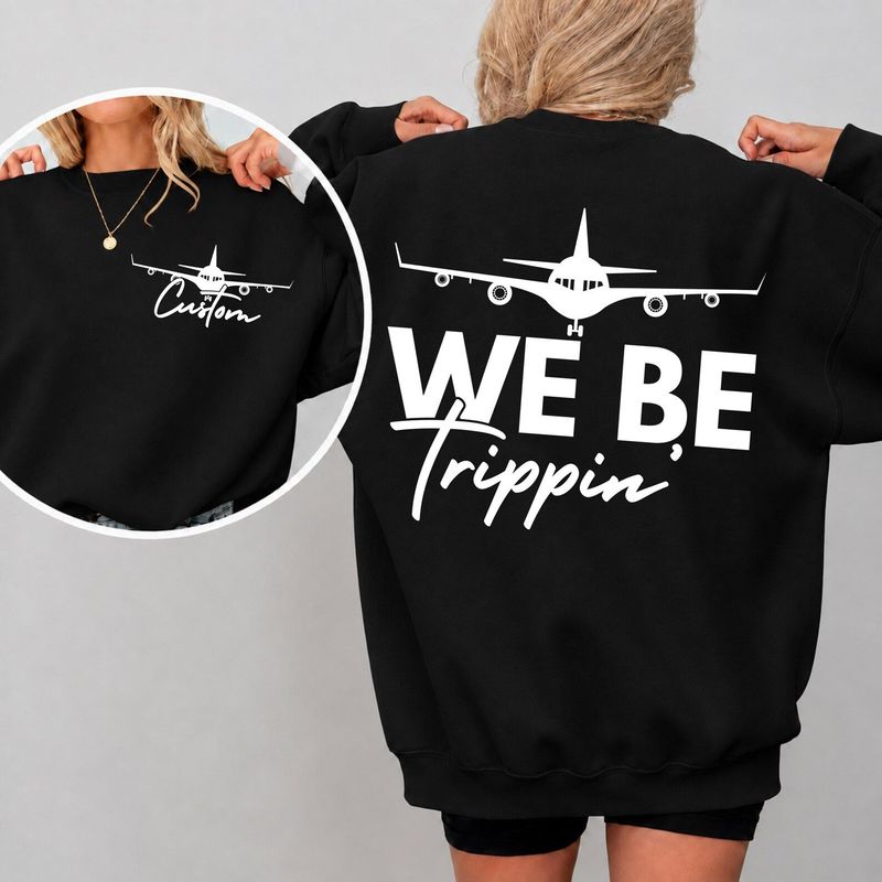 Personalized We Be Trippin Front and Back Print Matching Family Vacation SweatShirt – image 6