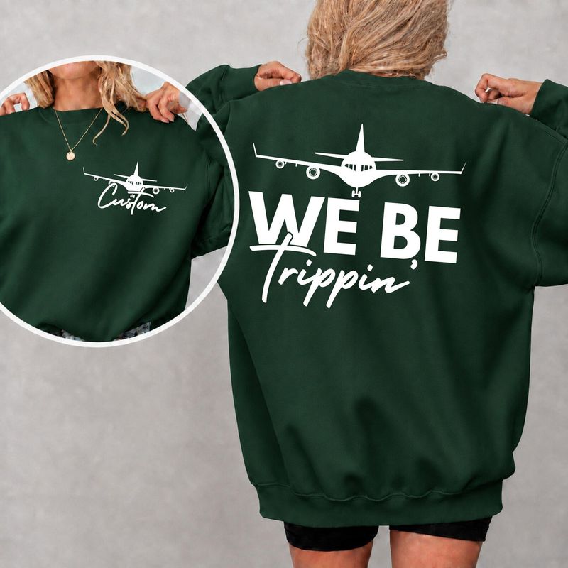Personalized We Be Trippin Front and Back Print Matching Family Vacation SweatShirt – image 7